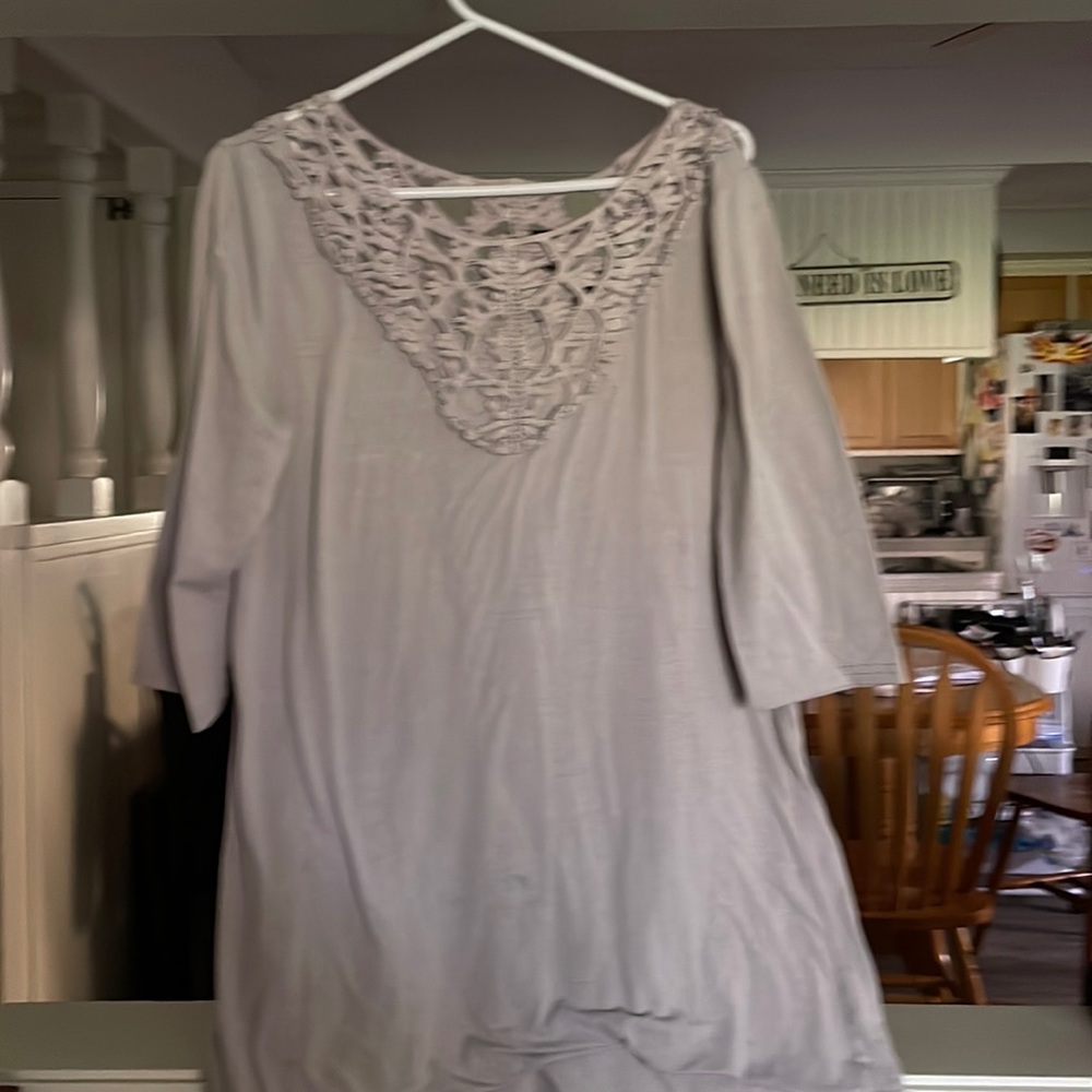 Lace top casual dressy blouse